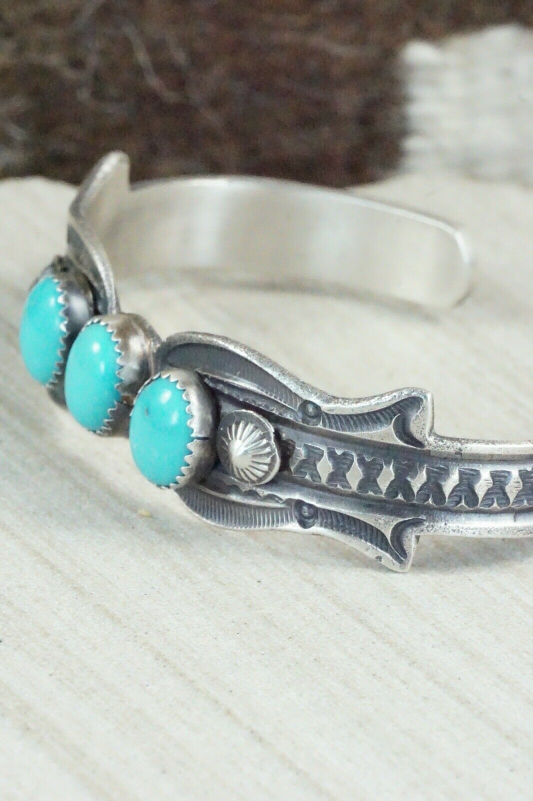 Turquoise and Sterling Silver Bracelet - Eva & Linberg Billah