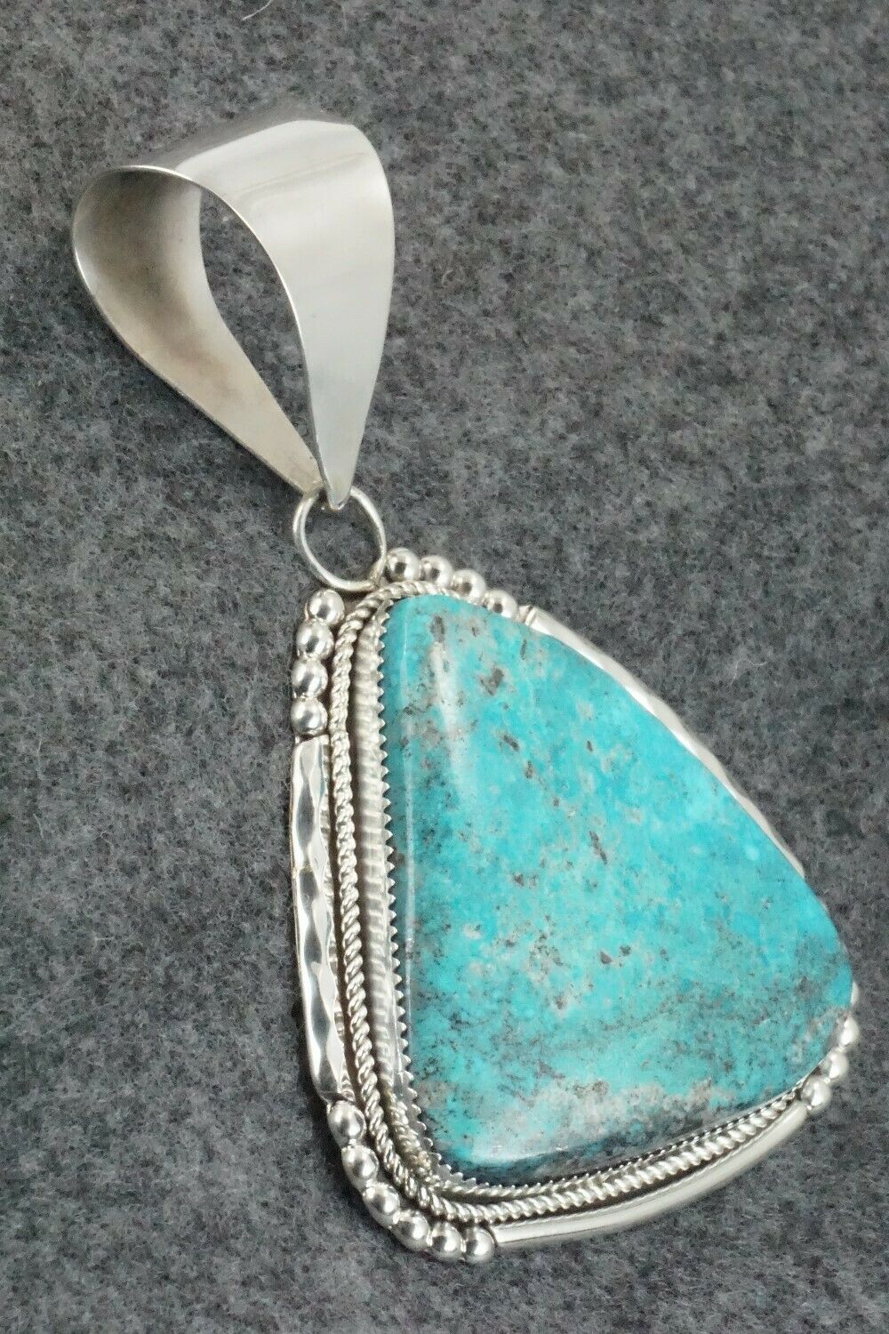 Turquoise and Sterling Silver Pendant - Kenny Calavaza