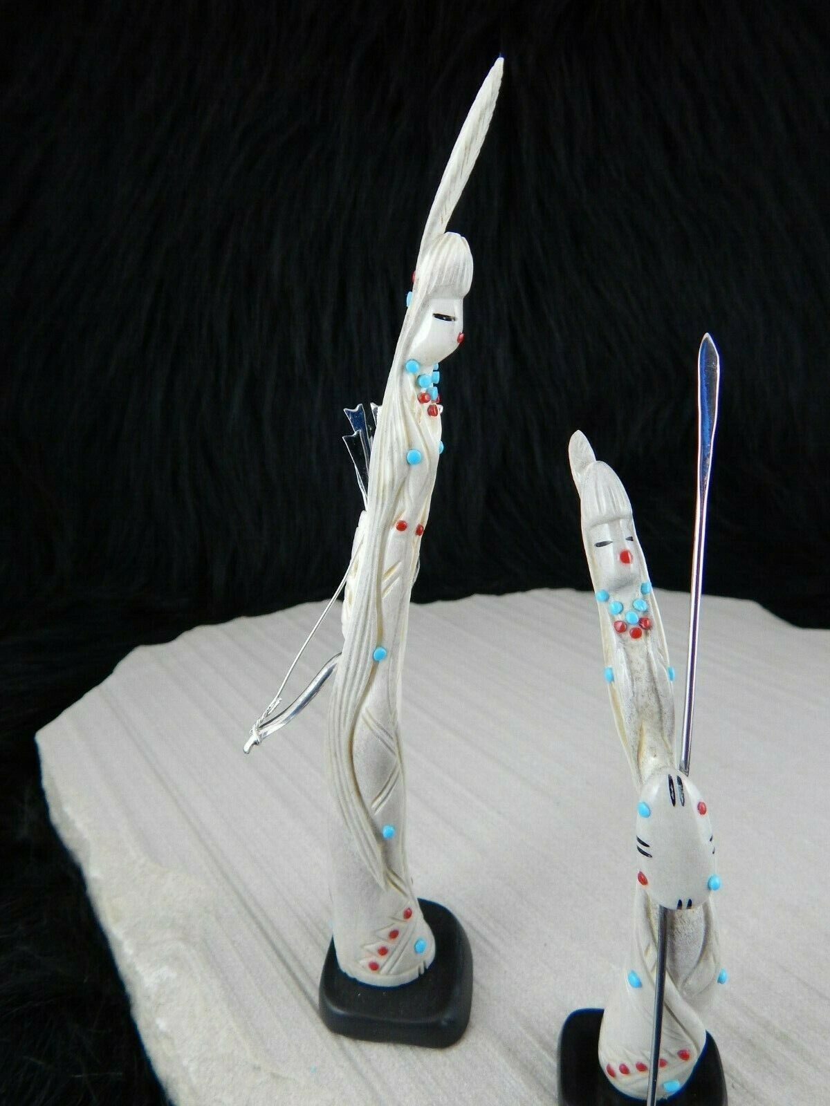 Hunter and Guide Zuni Fetish Carving Set - Michael Laweka - High Lonesome Trading