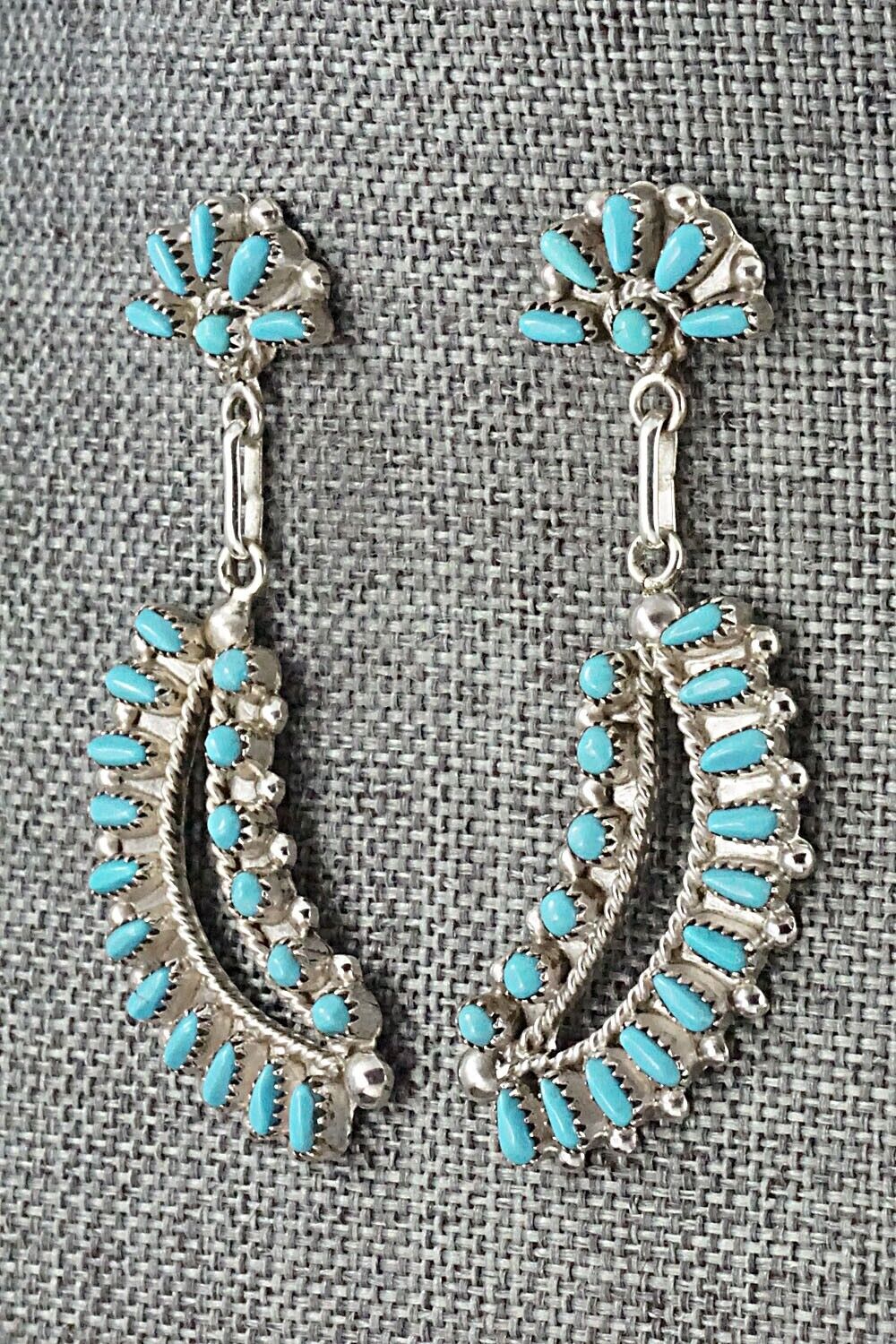 Turquoise & Sterling Silver Earrings - Vergie Lonjose