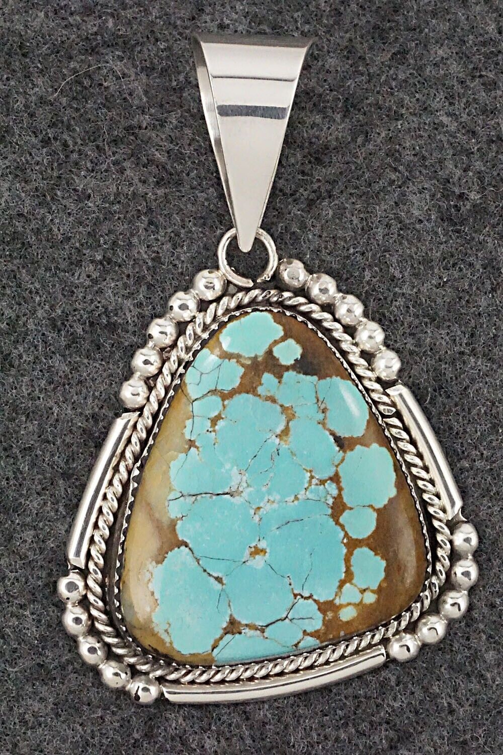 Turquoise and Sterling Silver Pendant - Kenny Calavaza