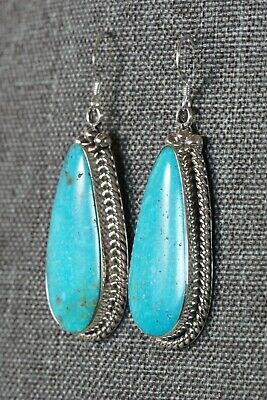 Navajo Turquoise and Sterling Silver Earrings - Brandon Belin - High Lonesome Trading