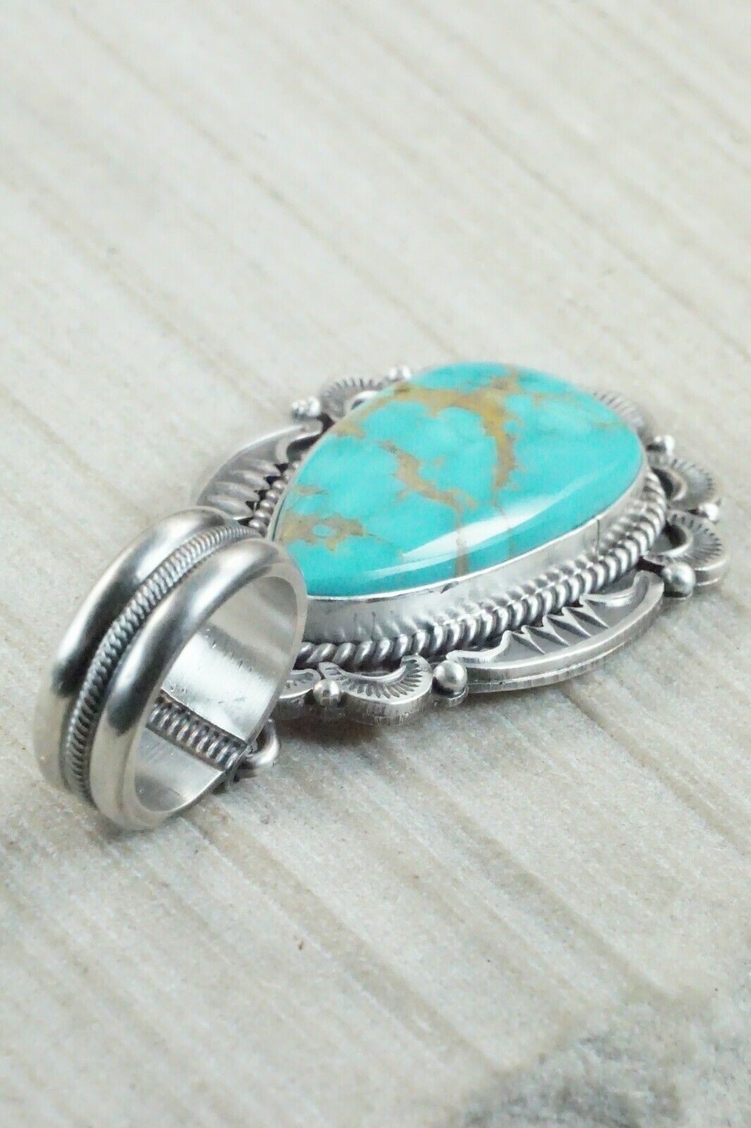 Royston Turquoise and Sterling Silver Pendant - Michael Calladitto