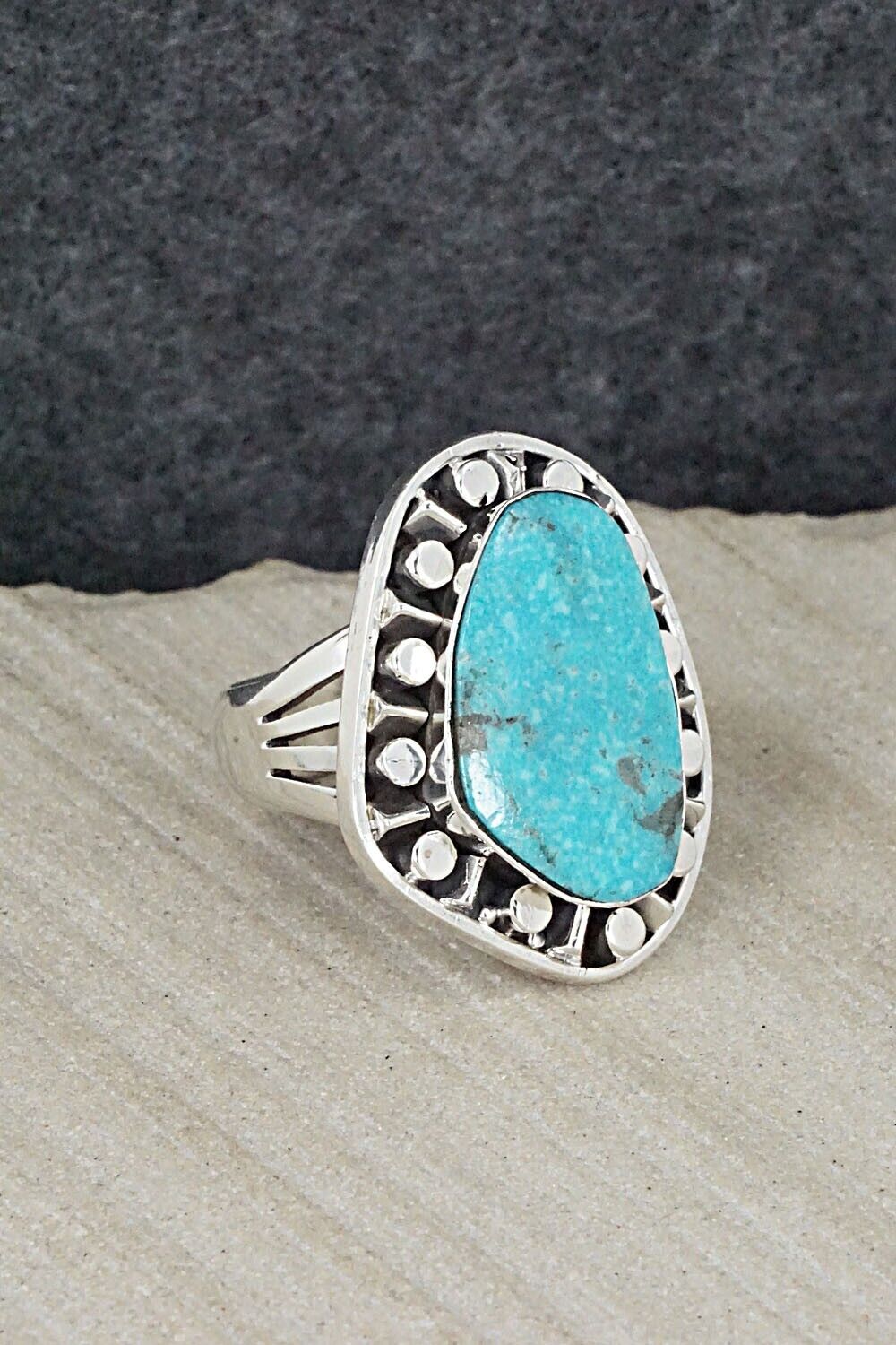 Turquoise & Sterling Silver Ring - Jimson Belin - Size 6.75