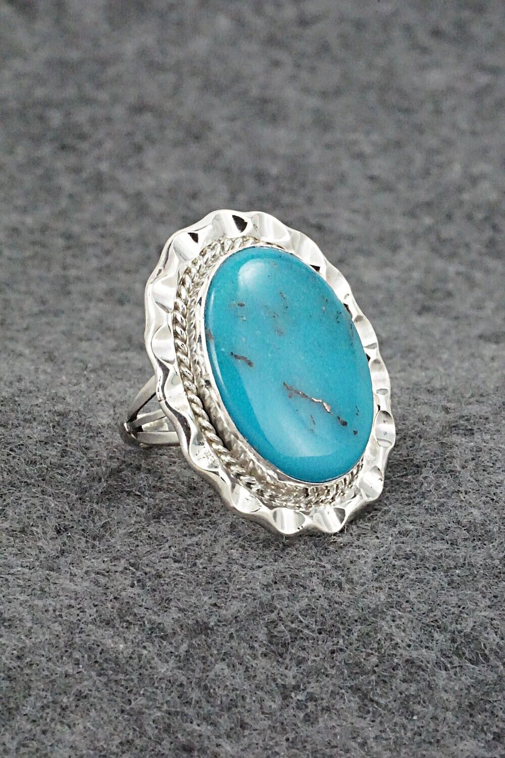 Turquoise & Sterling Silver Ring - Samuel Yellowhair - Size 5.5