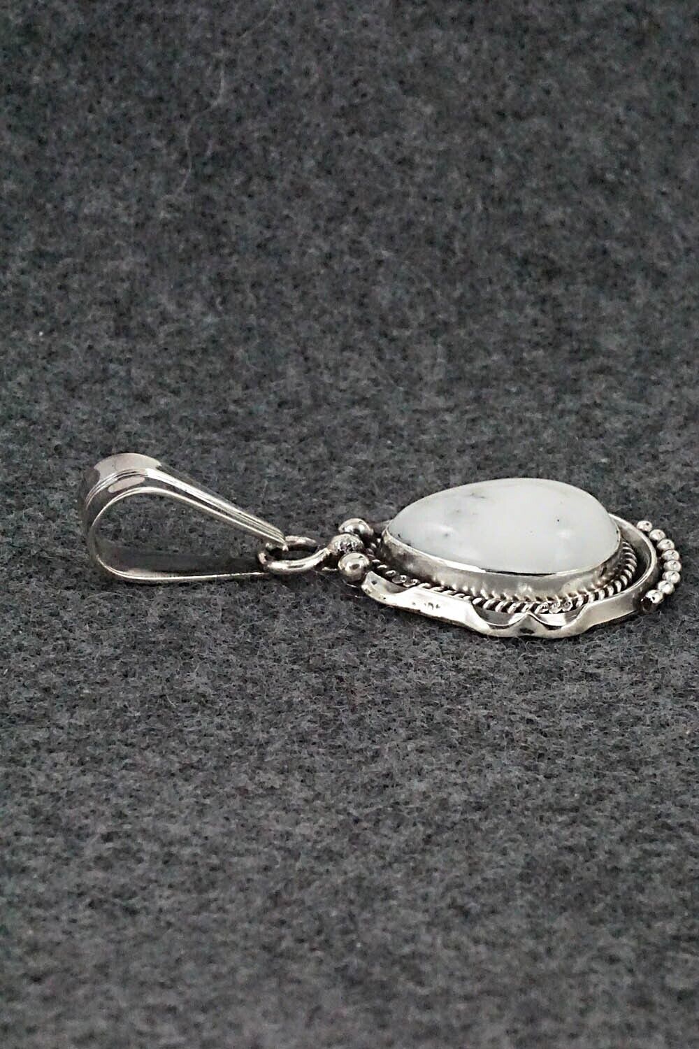 White Buffalo & Sterling Silver Pendant - Samuel Yellowhair