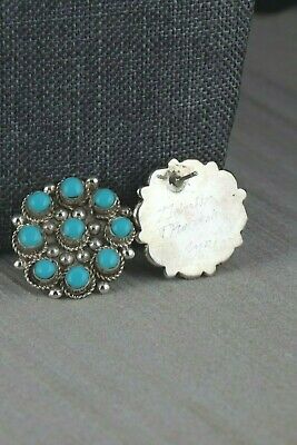 Turquoise & Silver Earrings - Panteah & Johnson - Zuni - High Lonesome Trading