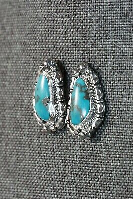 Navajo Turquoise and Sterling Silver Earrings - Annie Spencer - High Lonesome Trading