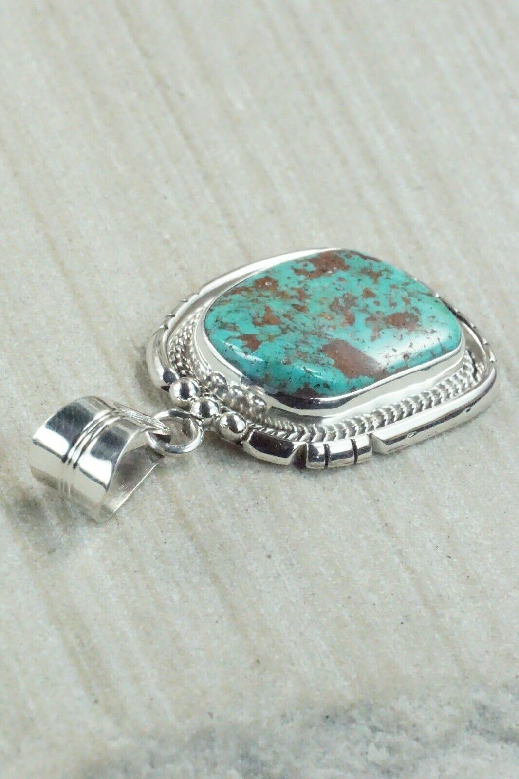 Turquoise & Sterling Silver Pendant - Samuel Yellowhair