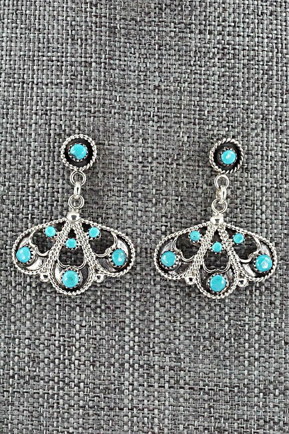 Turquoise & Sterling Silver Necklace and Earrings Set - Arlene Tsatie