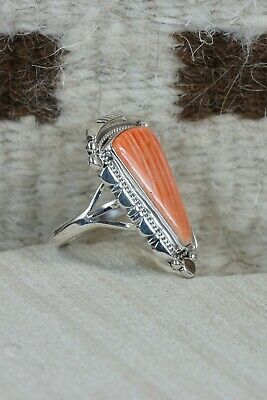 Navajo Spiny Oyster & Sterling Silver Ring - Daniel Benally - Size 9