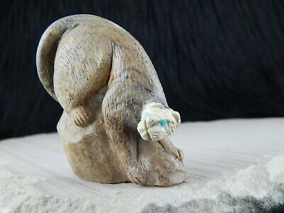 Mountain Lion Zuni Fetish - Lance Cheama - Zuni Mountain Lion Carving - High Lonesome Trading
