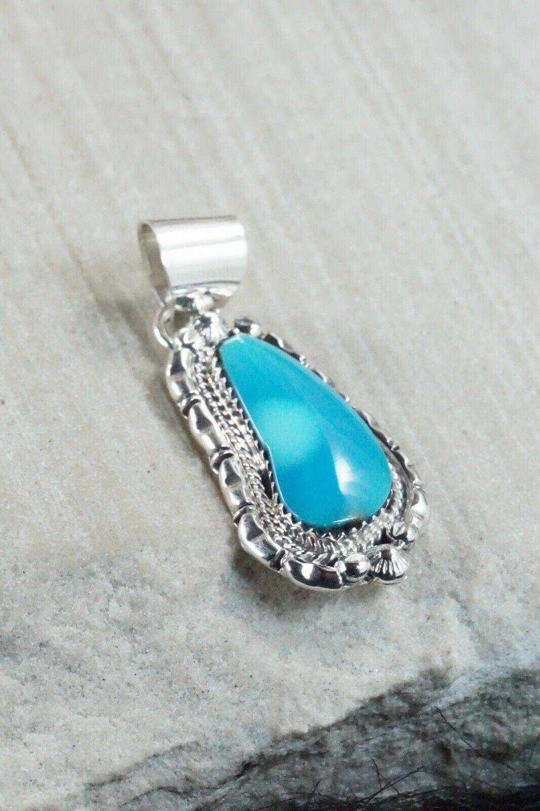Turquoise & Sterling Silver Pendant - Samuel Yellowhair