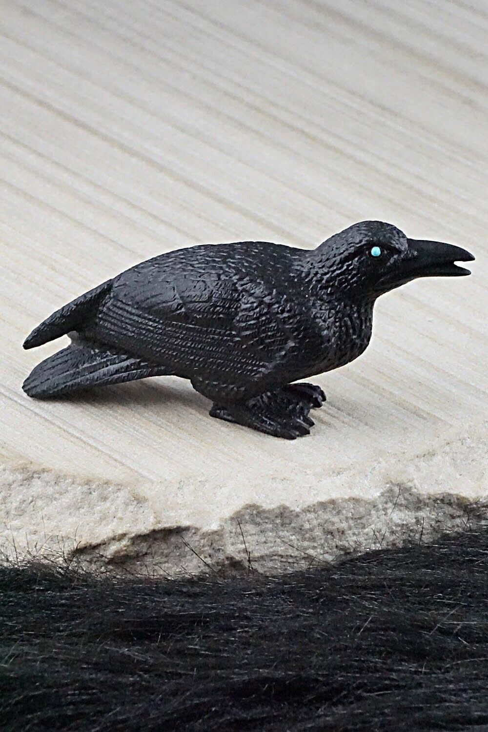 Crow Zuni Fetish Carving - Travis Lasiloo