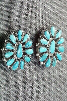 Turquoise & Sterling Silver Earrings - Eunise Wilson