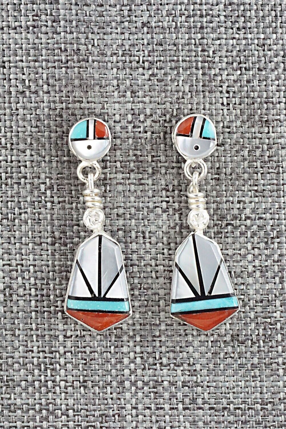 Multi Stone Inlay & Sterling Silver Earrings - Ola Eriacho