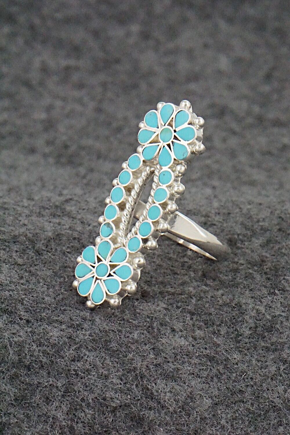 Turquoise & Sterling Silver Ring - Michelle Peina - Size 8