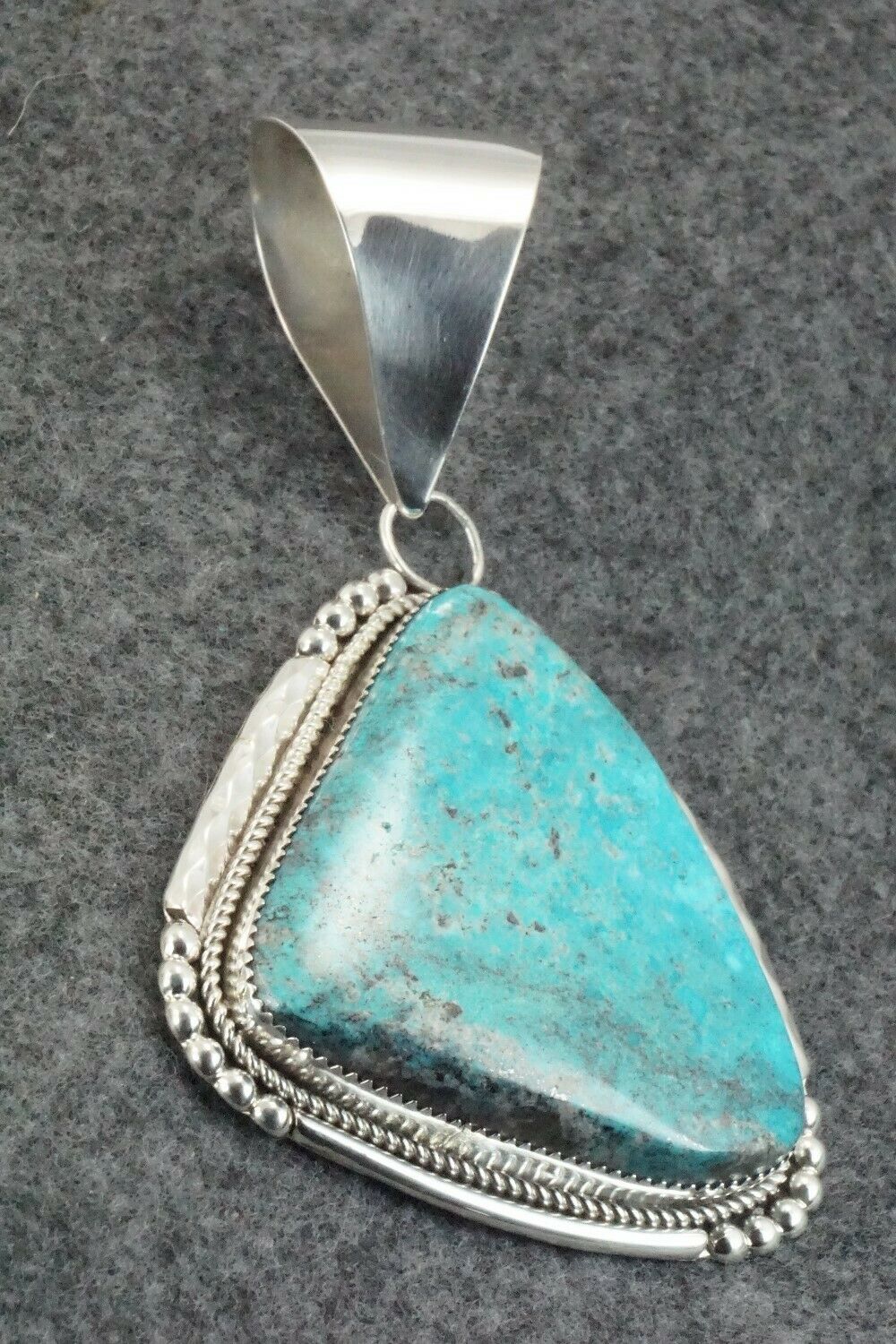 Turquoise and Sterling Silver Pendant - Kenny Calavaza
