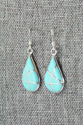 Turquoise & Sterling Silver Earrings - Laurie Kallestewa - High Lonesome Trading