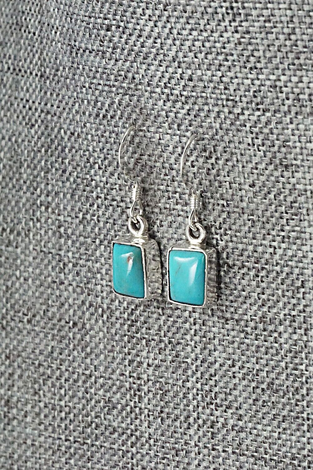 Turquoise & Sterling Silver Earrings - Lee Shorty