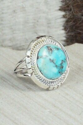 Turquoise & Sterling Silver Ring - Samuel Yellowhair - Size 7.5