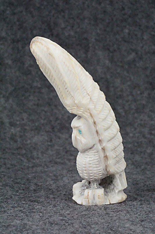 Owl Zuni Fetish Carving - Garrick Weeka