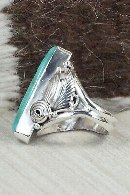 Turquoise & Sterling Silver Ring - Darrell Morgan - Size 8