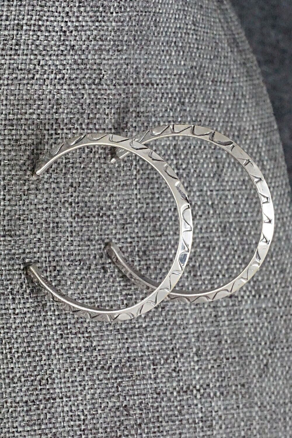 Sterling Silver Hoop Earrings - Elaine Tahe
