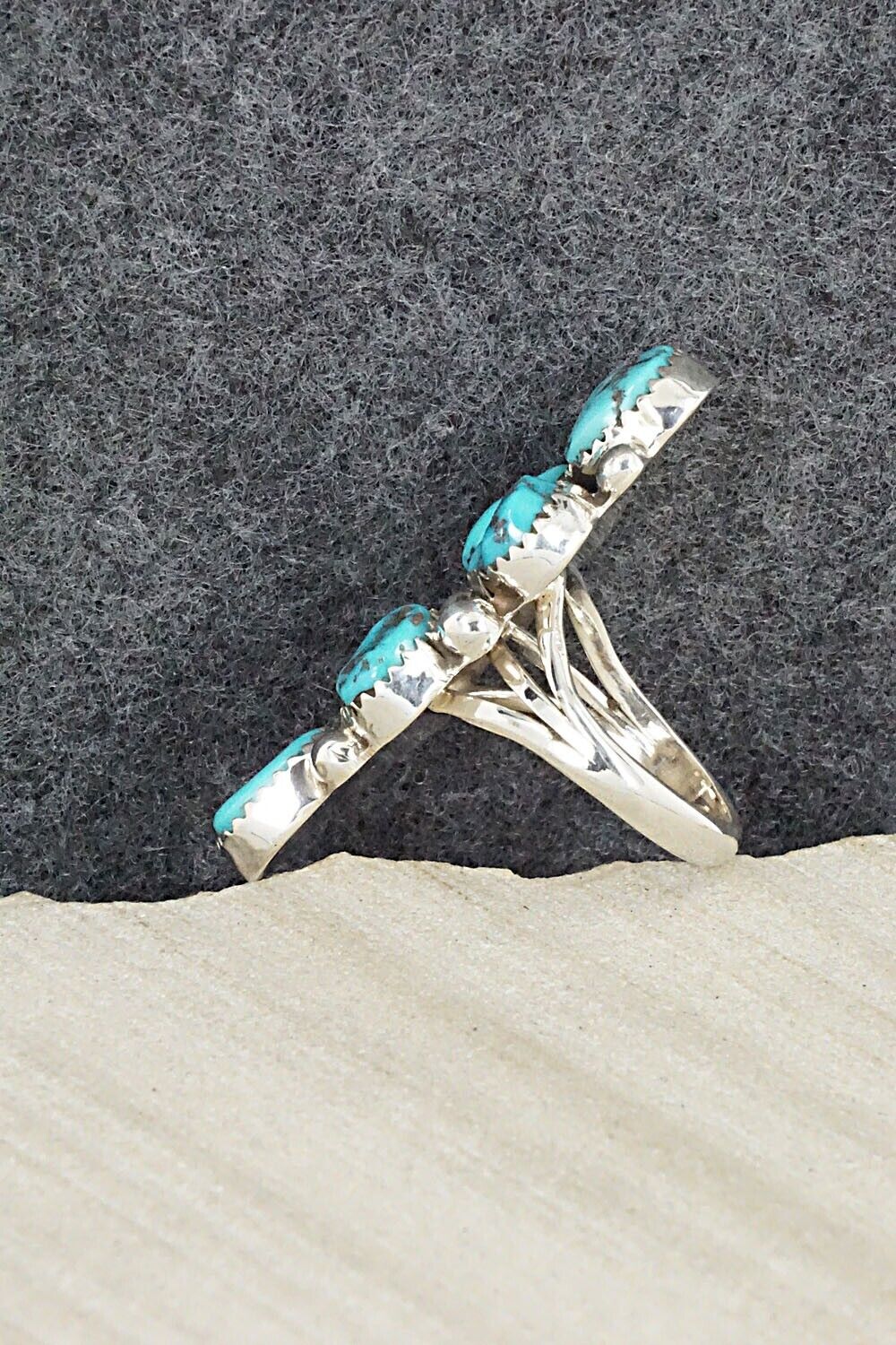 Turquoise Sterling Silver Ring - Roberta Begay - Size 7