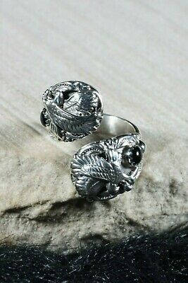 Navajo Onyx and Sterling Silver Ring - Mark Barney - Size 6.75 - High Lonesome Trading
