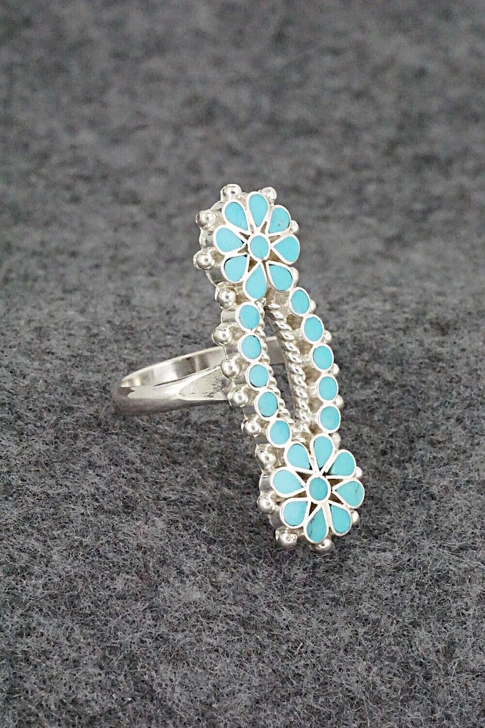 Turquoise & Sterling Silver Ring - Michelle Peina - Size 8