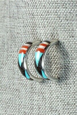 Multi Stone Inlay & Sterling Silver Earrings - Delberta Boone