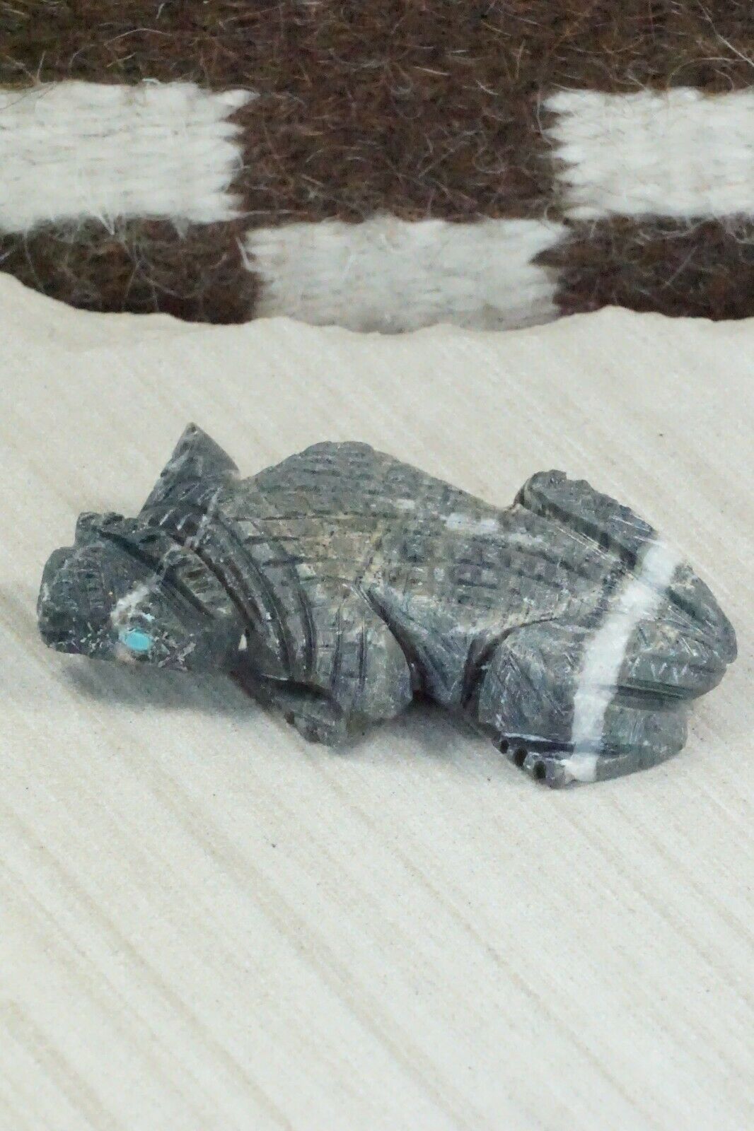 Horned Toad Zuni Fetish Carving - Kent Banteah