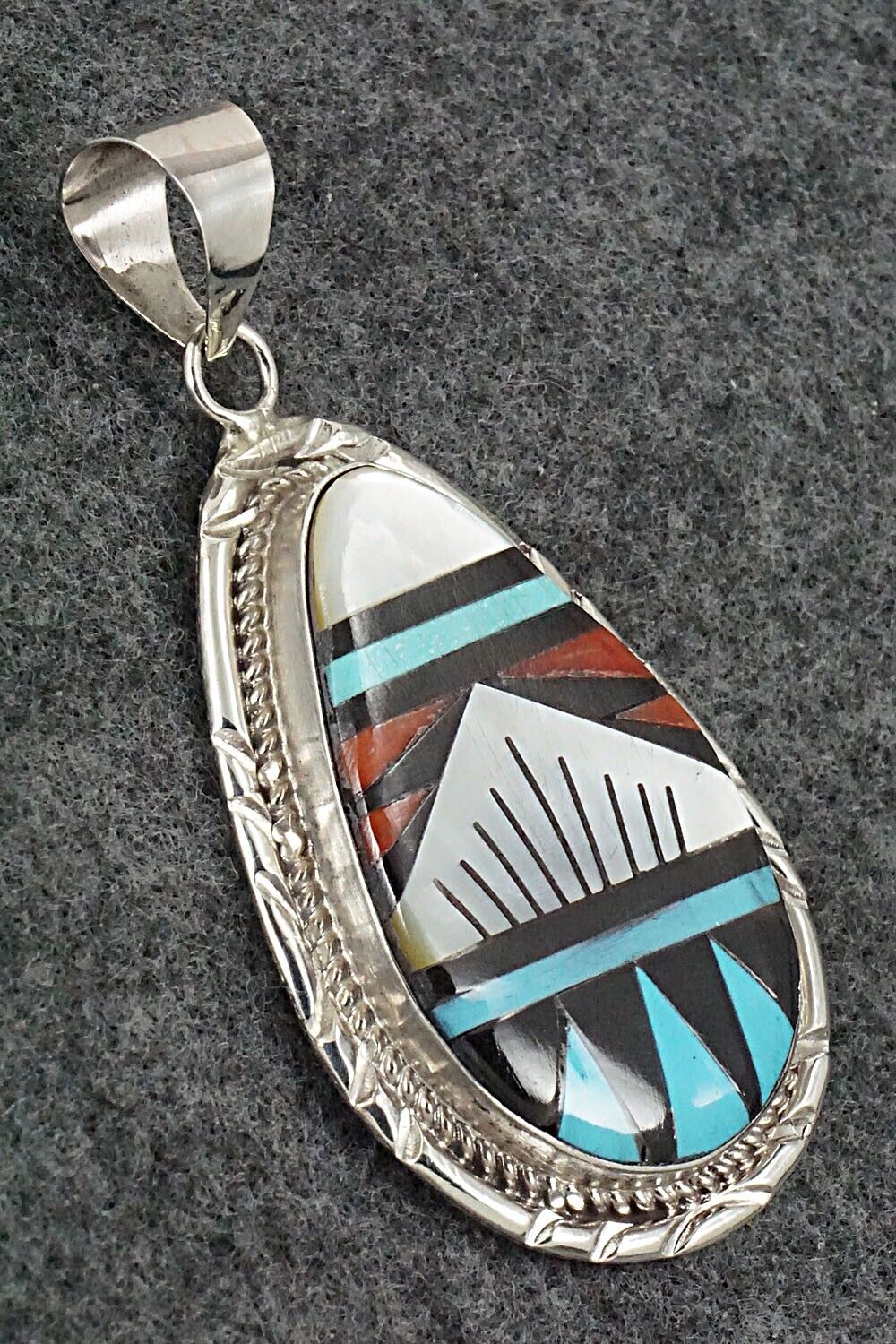 Multi Stone & Sterling Silver Pendant - Gladys Lamy