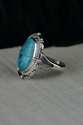 Navajo Turquoise and Sterling Silver Ring - Daniel Benally - Size 8 - High Lonesome Trading