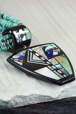 Turquoise, Multi Stone Pendant & Sterling Silver Necklace - Chris Nieto