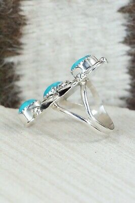 Turquoise & Sterling Silver Ring - Shirley Largo - Size 6.5
