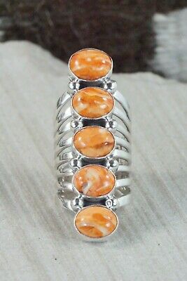 Spiny Oyster & Sterling Silver Ring - Thomas Yazzie - Size 6