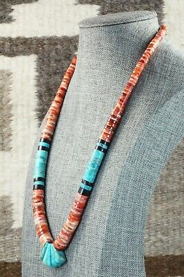Spiny Oyster & Turquoise Necklace - Lupe Lovato