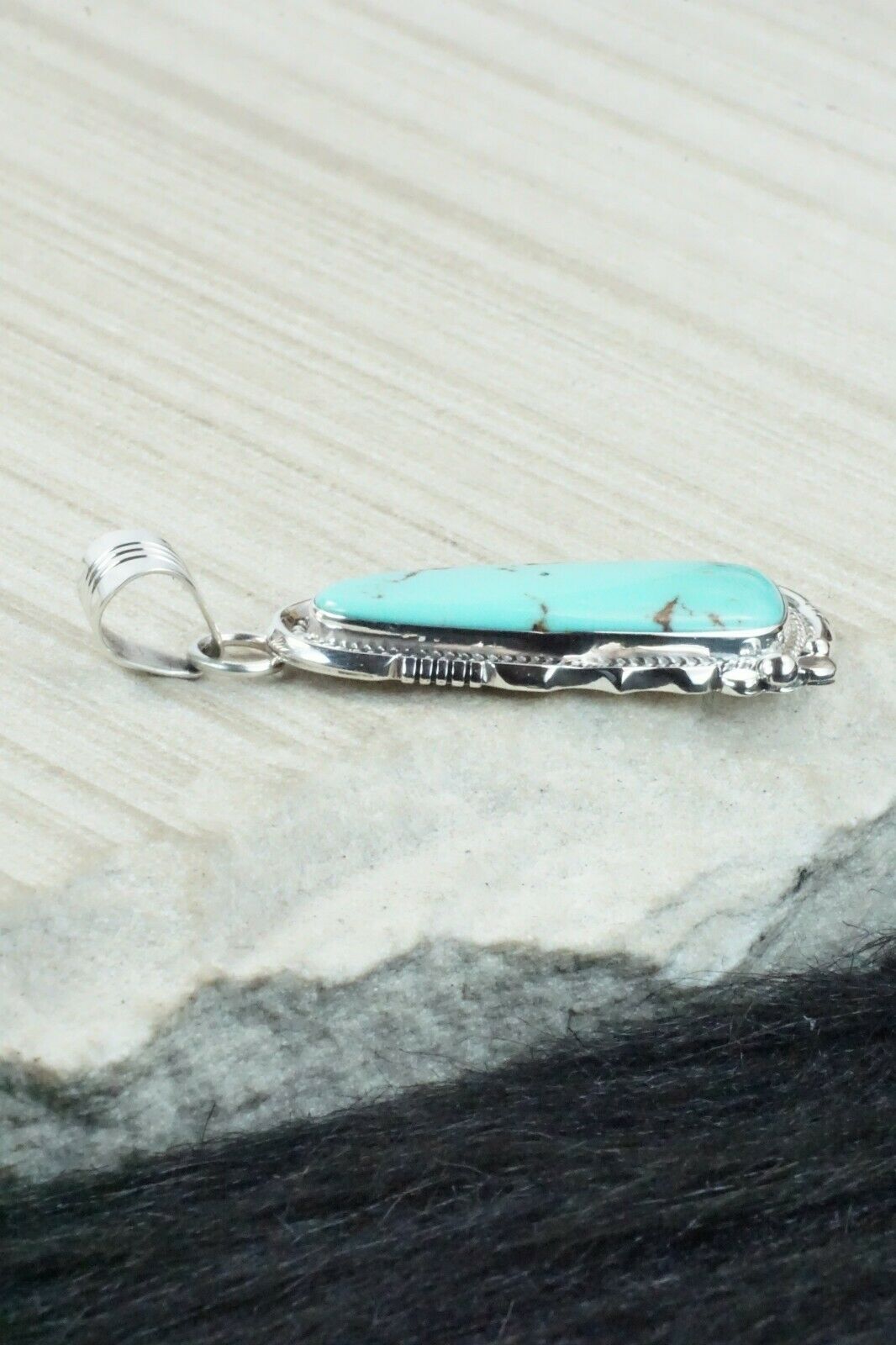 Turquoise and Sterling Silver Pendant - Daniel Benally