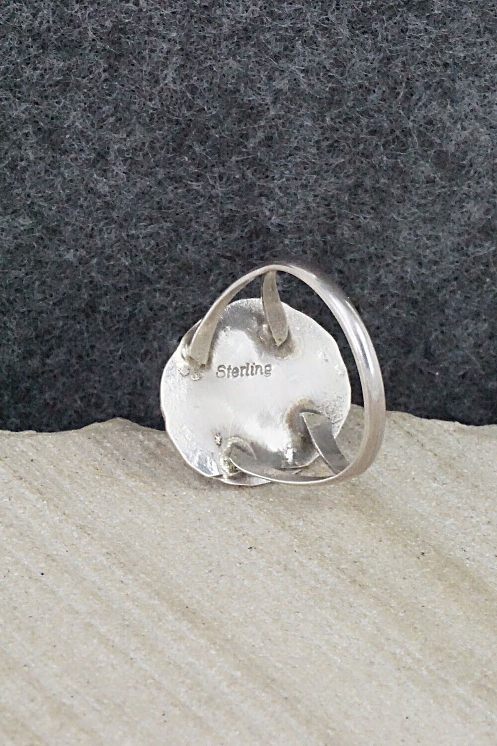 Spiny Oyster & Sterling Silver Ring - Freda Martinez - Size 7