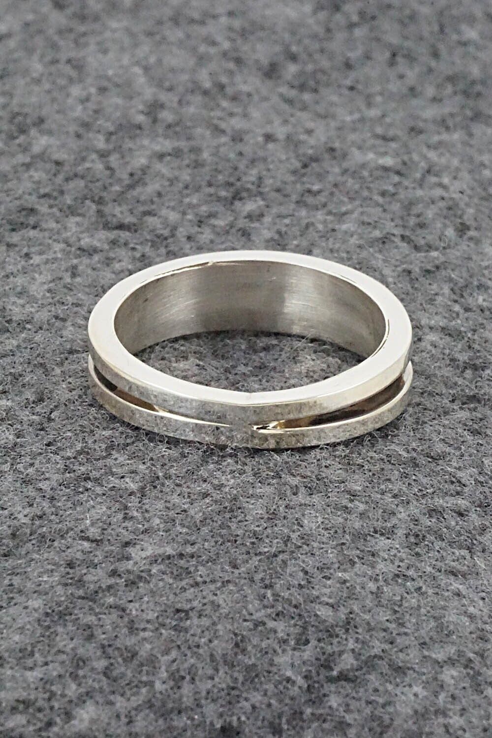 Onyx & Sterling Silver Inlay Ring - Wilbert Muskett Jr. - Size 12