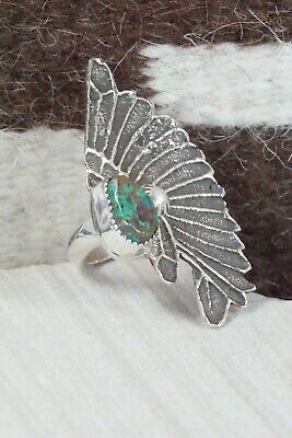 Turquoise & Sterling Silver Ring - Delbert Arviso - 10.5
