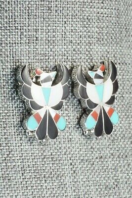 Multi Stone Inlay & Sterling Silver Earrings - Breon Wallace