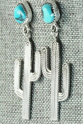 Turquoise & Sterling Silver Earrings - Delbert Gordon