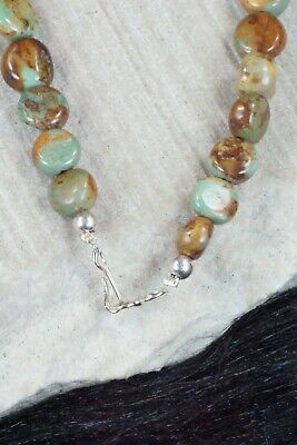 Turquoise, Coral & Sterling Silver Necklace - Navajo