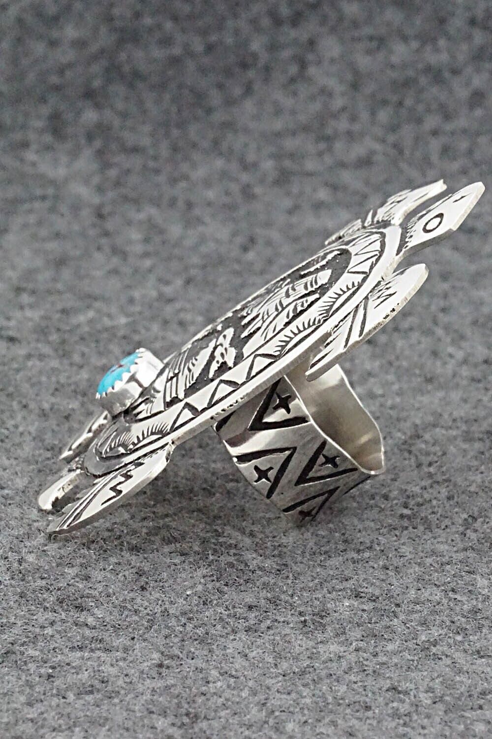 Turquoise & Sterling Silver Ring - Richard Singer - Size 7.5 (Adj.)