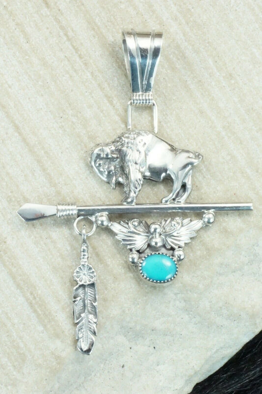 Turquoise & Sterling Silver Pendant - Davey Morgan
