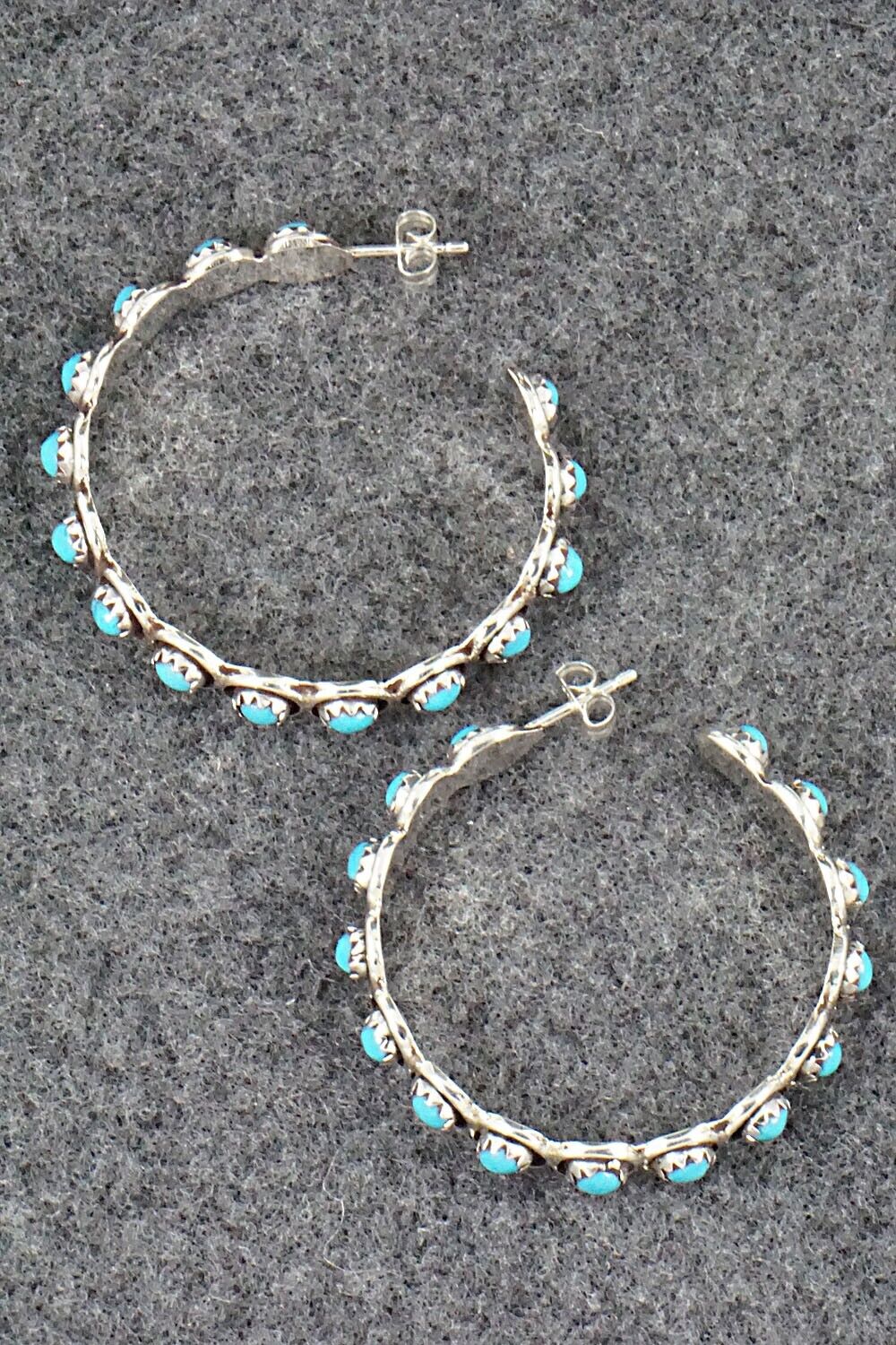 Turquoise & Sterling Silver Earrings - Florenda Lonasee