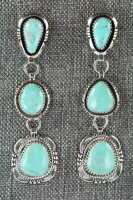 Turquoise & Sterling Silver Earrings - Will Denetdale - High Lonesome Trading